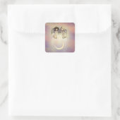 Twee kleine Angels op een Twinking Night Art Vierkante Sticker (Tas)