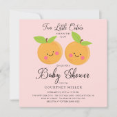 Twee kleine Baby shower Uitnodiging van de Keukjes (Voorkant)