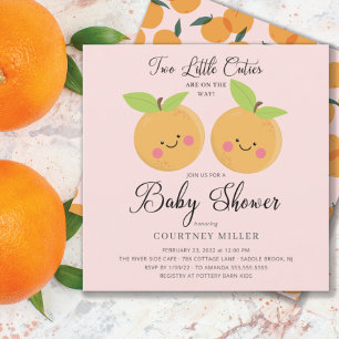 Twee kleine Baby shower Uitnodiging van de Keukjes