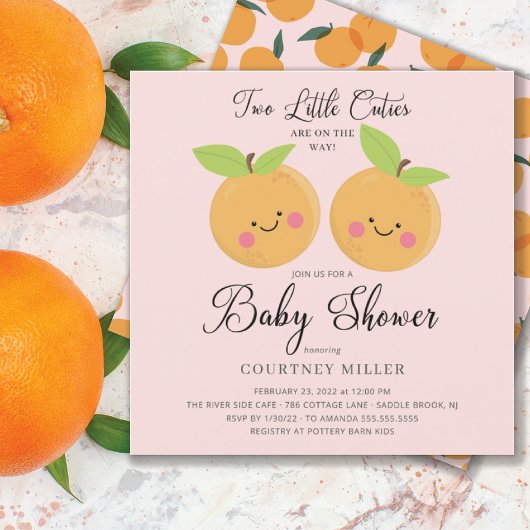 Twee kleine Baby shower Uitnodiging van de Keukjes