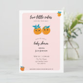 Twee kleine Baby shower Uitnodiging van de Keukjes (Staand voorkant)