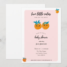 Twee kleine Baby shower Uitnodiging van de Keukjes