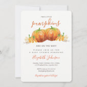 Twee kleine Baby shower-uitnodiging voor pompoenen Kaart (Voorkant)