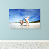 Twee kleine biggen canvas afdruk (Insitu (Houten vloer))