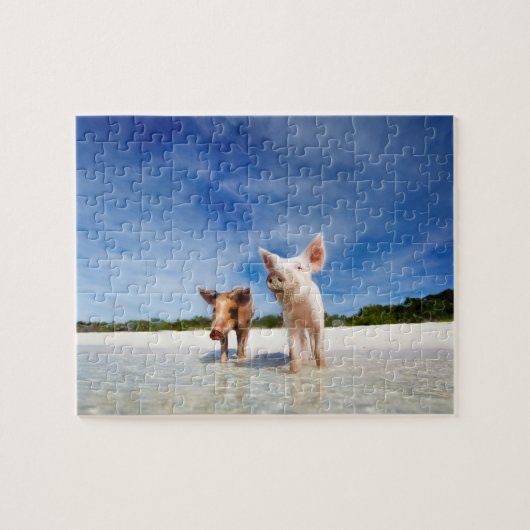 Twee kleine biggen legpuzzel (Horizontaal)