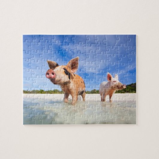 Twee kleine biggen legpuzzel (Horizontaal)