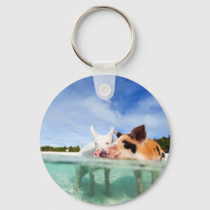 Twee kleine biggen sleutelhanger