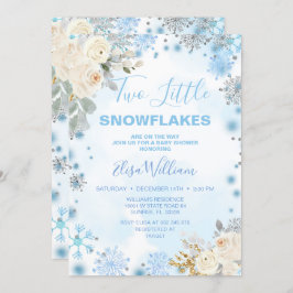 Twee kleine blauwe sneeuwvlokken zijn onderweg kaart