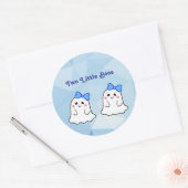 Twee kleine boeken Tweeling Halloween Theme Ronde Sticker (Envelop)