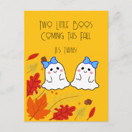 Twee kleine boeken tweeling zwangerschap aankondig briefkaart