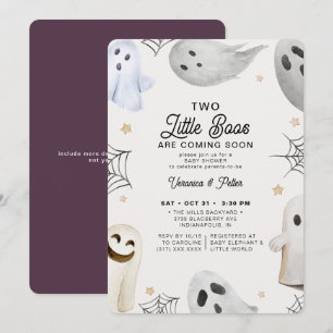 Twee kleine Boos Girl Twins Halloween Baby shower Kaart