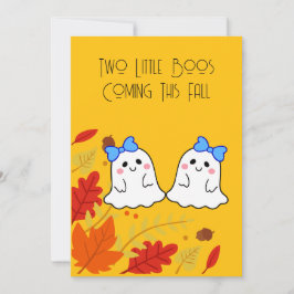 Twee Kleine Boos Tweeling Zwangerschapsaankondigin Kaart
