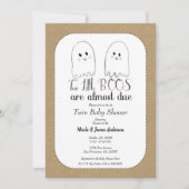 Twee kleine BOOS Twin Ghosts Halloween Baby shower Kaart (Voorkant)
