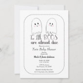 Twee kleine BOOS Twin Ghosts Halloween Baby shower Kaart (Voorkant)