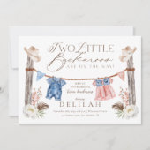 Twee kleine buckaroos zijn onderweg naar het Baby  Kaart (Voorkant)