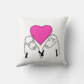 Twee kleine Cartoon schapen Kussen (Achterkant)
