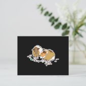 twee kleine cavia ' s briefkaart (Staand voorkant)
