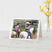 Twee kleine Cowmemeisjes Kaart (Gele Bloem)