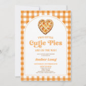 Twee kleine Cutie Pies Retro Twins Baby shower Kaart (Voorkant)