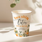 Twee kleine cutie tweeling baby shower papieren bekers