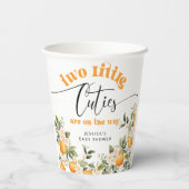Twee kleine cutie tweeling baby shower papieren bekers (Achterkant)