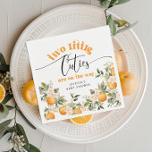 Twee kleine cutie tweeling baby shower sinaasappel servet
