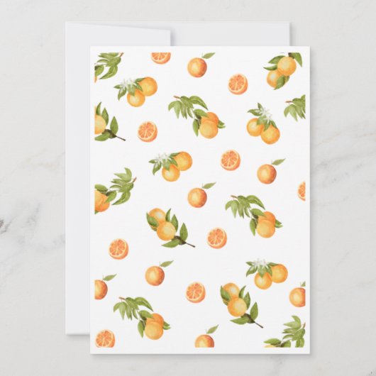 Twee kleine Cutie Twin Baby shower Sinaasappels Kaart (Achterkant)