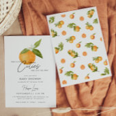 Twee kleine Cutie Twin Baby shower Sinaasappels Kaart