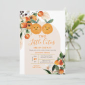 Twee kleine cutie zijn op de weg Citrus Sinaasappe Kaart (Staand voorkant)