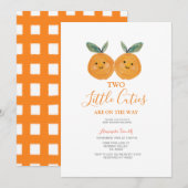 Twee kleine cutie zijn op de weg Citrus Sinaasappe Kaart (Voorkant / Achterkant)