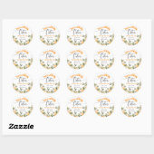 Twee kleine cuties baby shower sinaasappels ronde sticker (Vel)