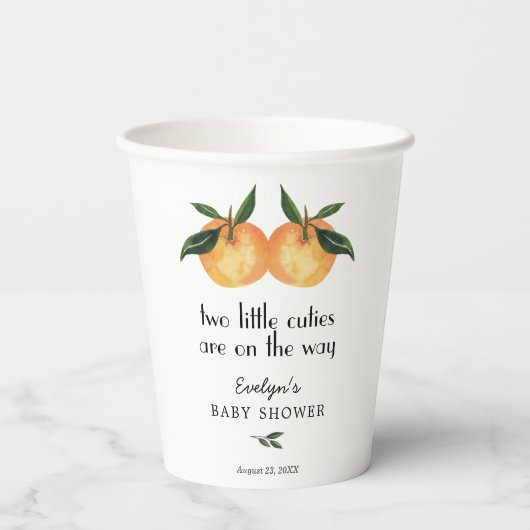 Twee kleine cuties op de weg Baby shower Papieren Bekers (Achterkant)