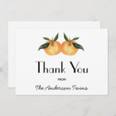 Twee kleine cuties tweeling Baby shower dank u Bedankkaart (Voorkant / Achterkant)