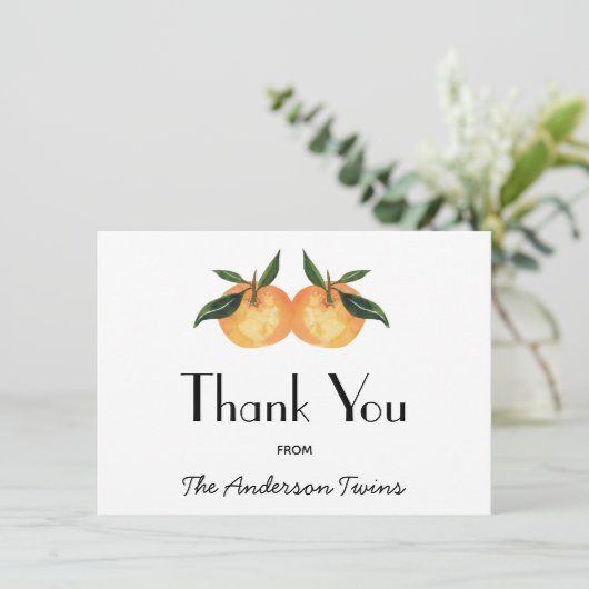 Twee kleine cuties tweeling Baby shower dank u Bedankkaart (Staand voorkant)