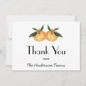 Twee kleine cuties tweeling Baby shower dank u Bedankkaart (Voorkant)