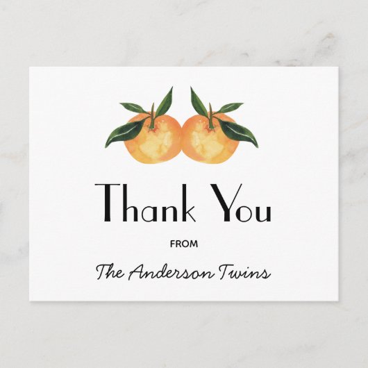 Twee kleine cuties tweeling Baby shower dank u Briefkaart (Voorkant)