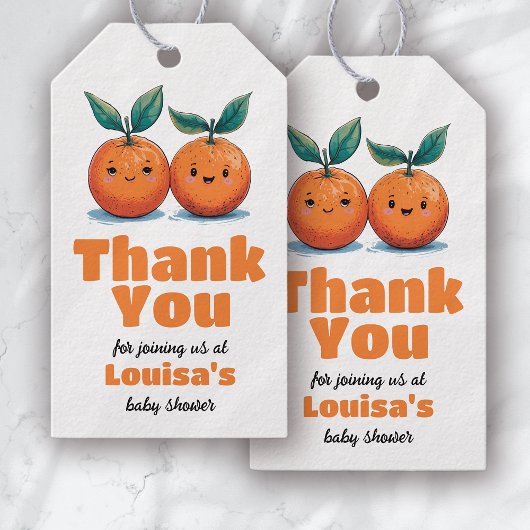 Twee kleine cuties tweeling Baby shower dank u Cadeaulabel