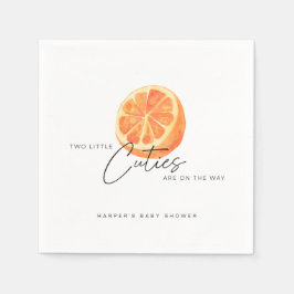 Twee kleine cuties zijn op de weg Twin Sinaasappel Servet