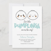 Twee kleine Dumplings Schattige Twin Baby shower Kaart (Voorkant)