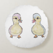 Twee kleine eenden rond kussen (Voorkant)