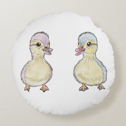 Twee kleine eenden rond kussen (Achterkant)