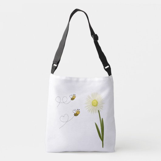 Twee kleine en schattige bijen crossbody tas (Achterkant)