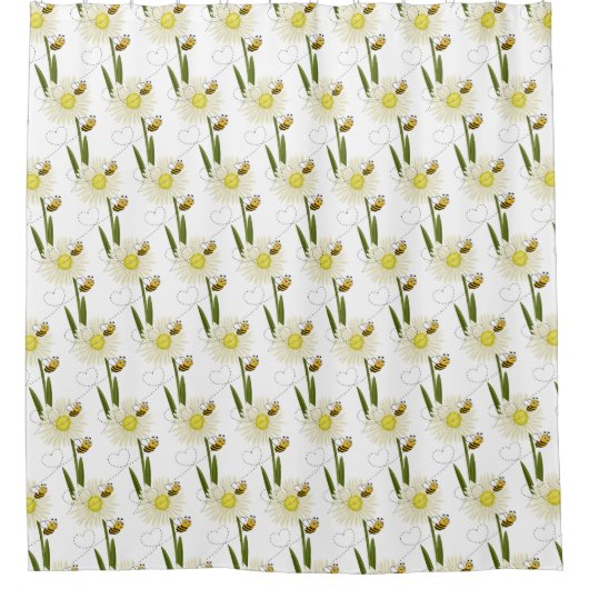 Twee kleine en schattige bijen douchegordijn (Voorkant)