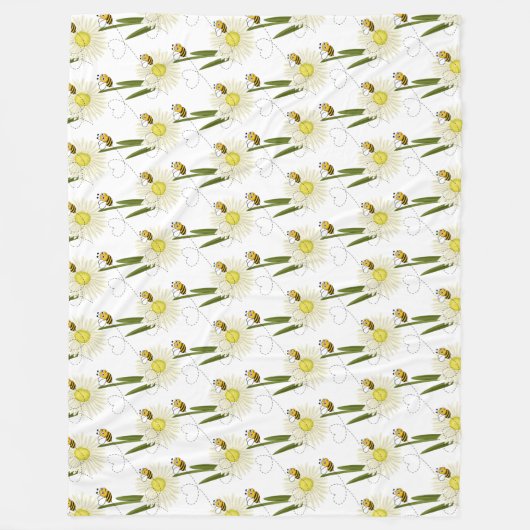 Twee kleine en schattige bijen fleece deken (Voorkant)