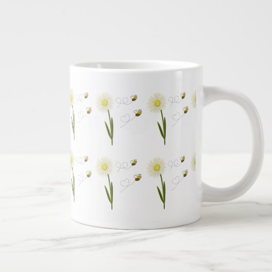 Twee kleine en schattige bijen grote koffiekop (Rechts)