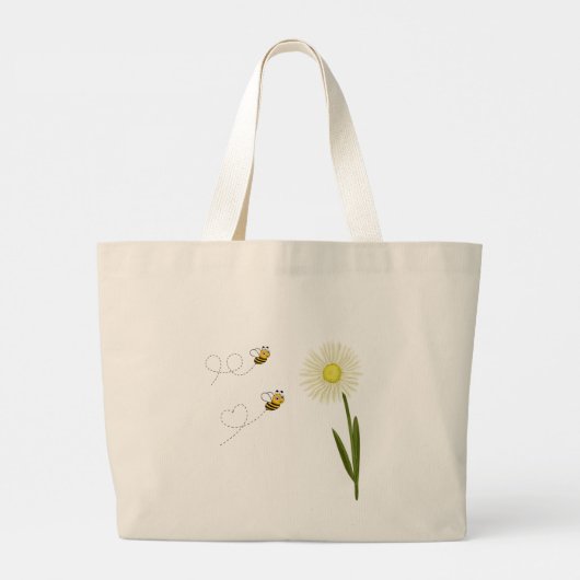Twee kleine en schattige bijen grote tote bag (Achterkant)