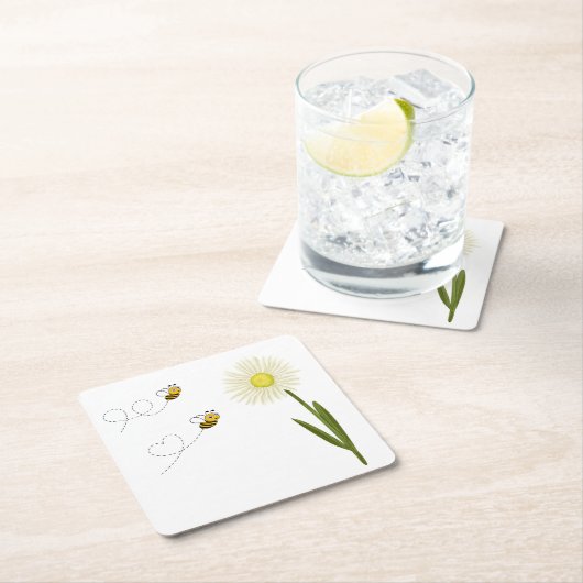 Twee kleine en schattige bijen kartonnen onderzetters (Insitu)