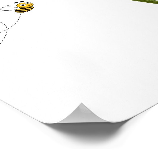 Twee kleine en schattige bijen poster (Hoek)