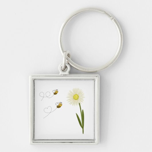 Twee kleine en schattige bijen sleutelhanger (Voorkant)