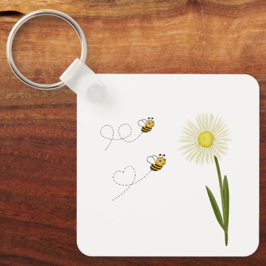 Twee kleine en schattige bijen sleutelhanger (Voorkant)